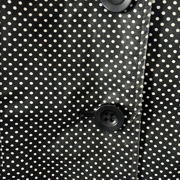 George Black and White Trench Coat with Wide Notched Lapel and Relaxed Fit - Picture 3 of 7